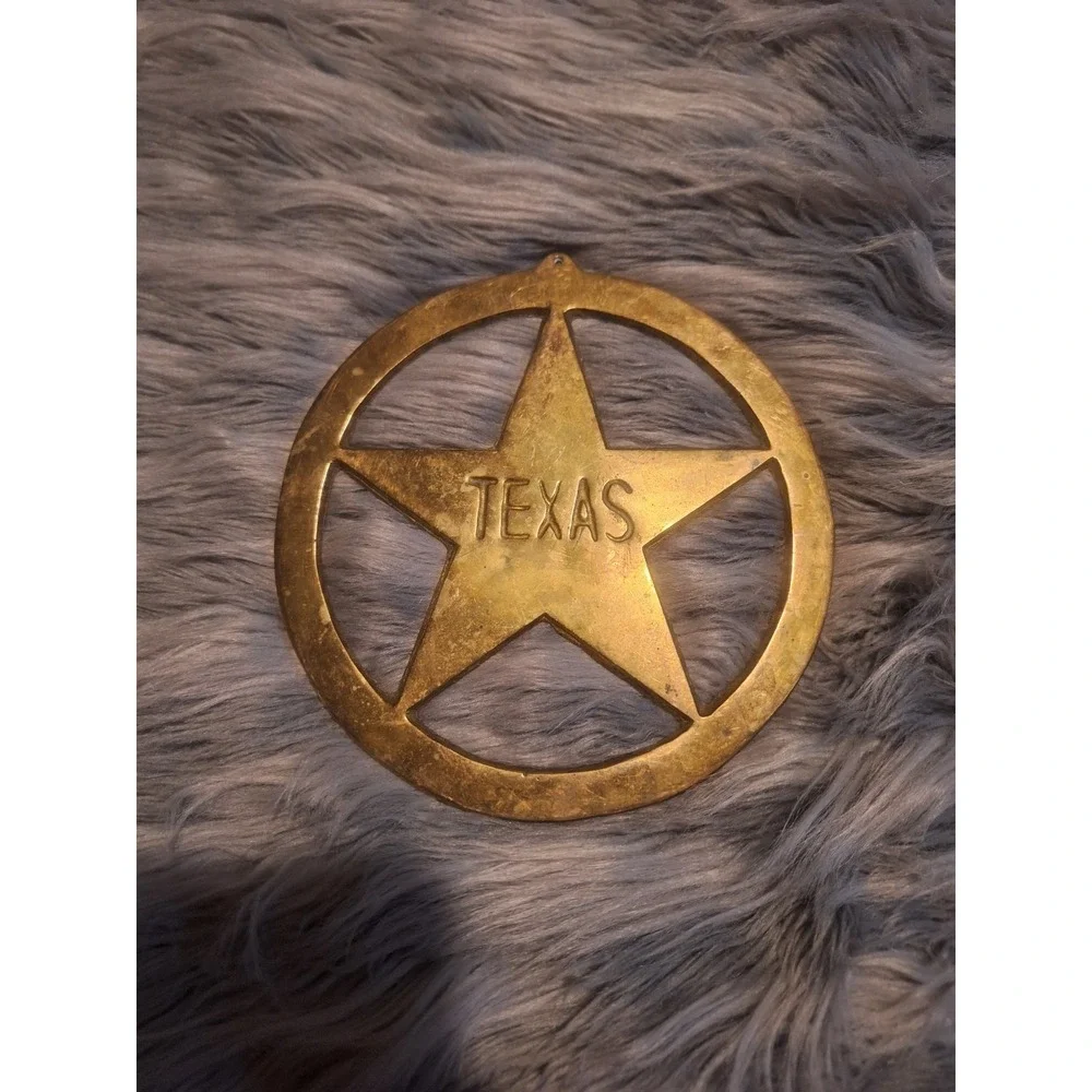 Vintage brass Teaxs star wall hanging/ trivet